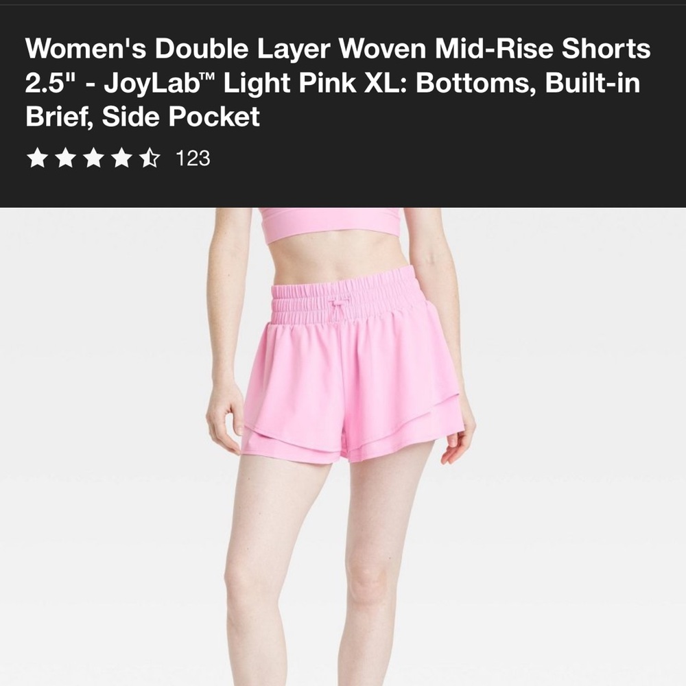 Women's Target Shorts 2.5" - JoyLab™ Pink XS: Fit, Built-in Shorts